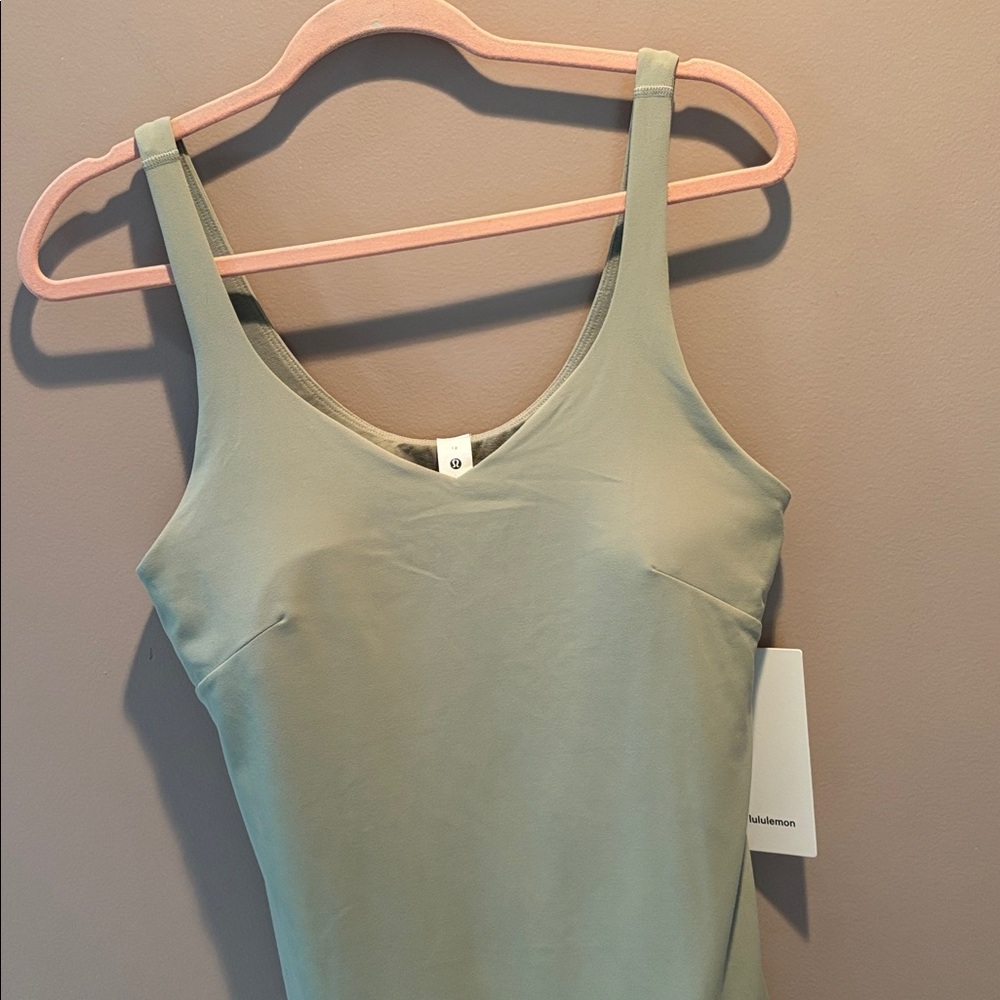 LULULEMON ALIGN DRESS IN FOG GREEN SZ 12 NWT - Picture 2 of 6
